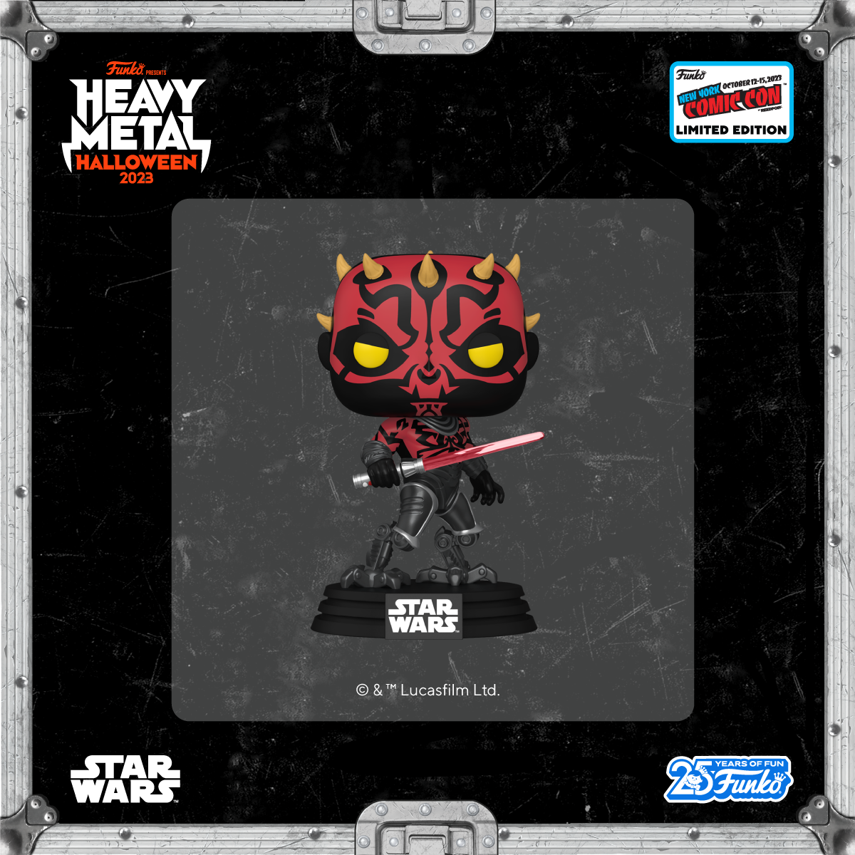 New York Comic Con exclusive Pop! Darth Maul™ has cybernetic legs and is making his way to your Star Wars collection. 
